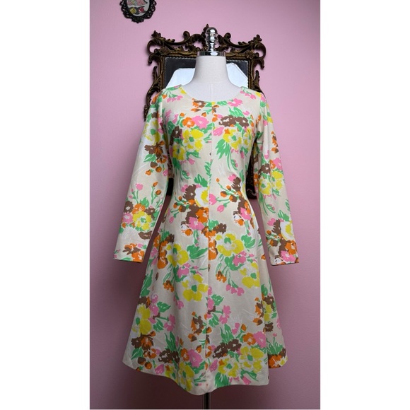 Vintage Dresses & Skirts - Vintage 70’s Sears Floral Flare Long Sleeve Dress 10